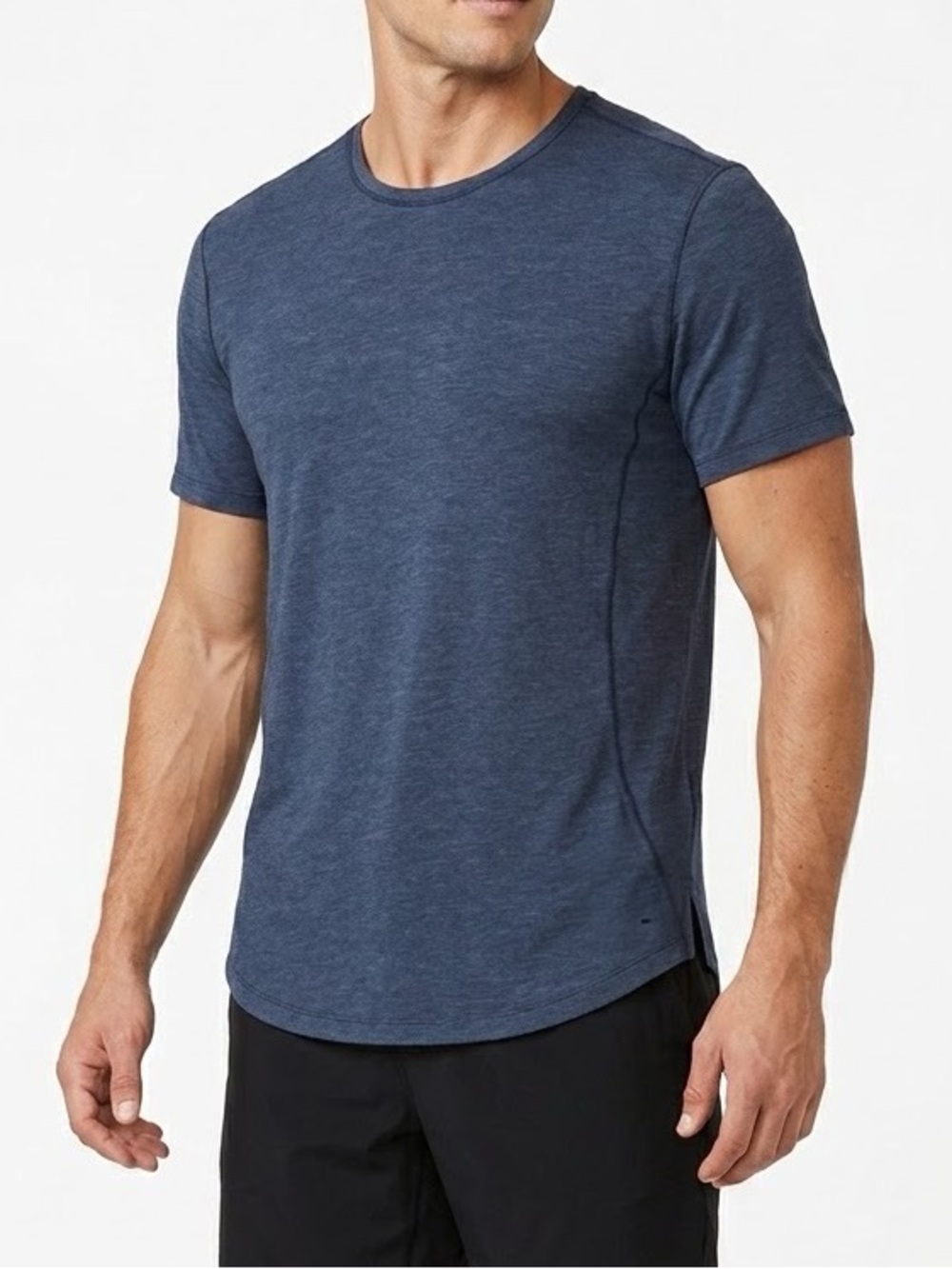 lululemon athletica Men's Heathered Navy Short Sleeve Tee